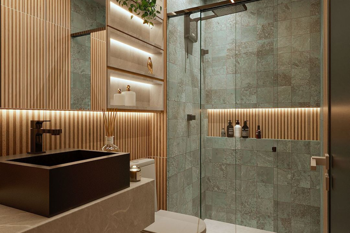 Banheiro elegante planejado WAVE